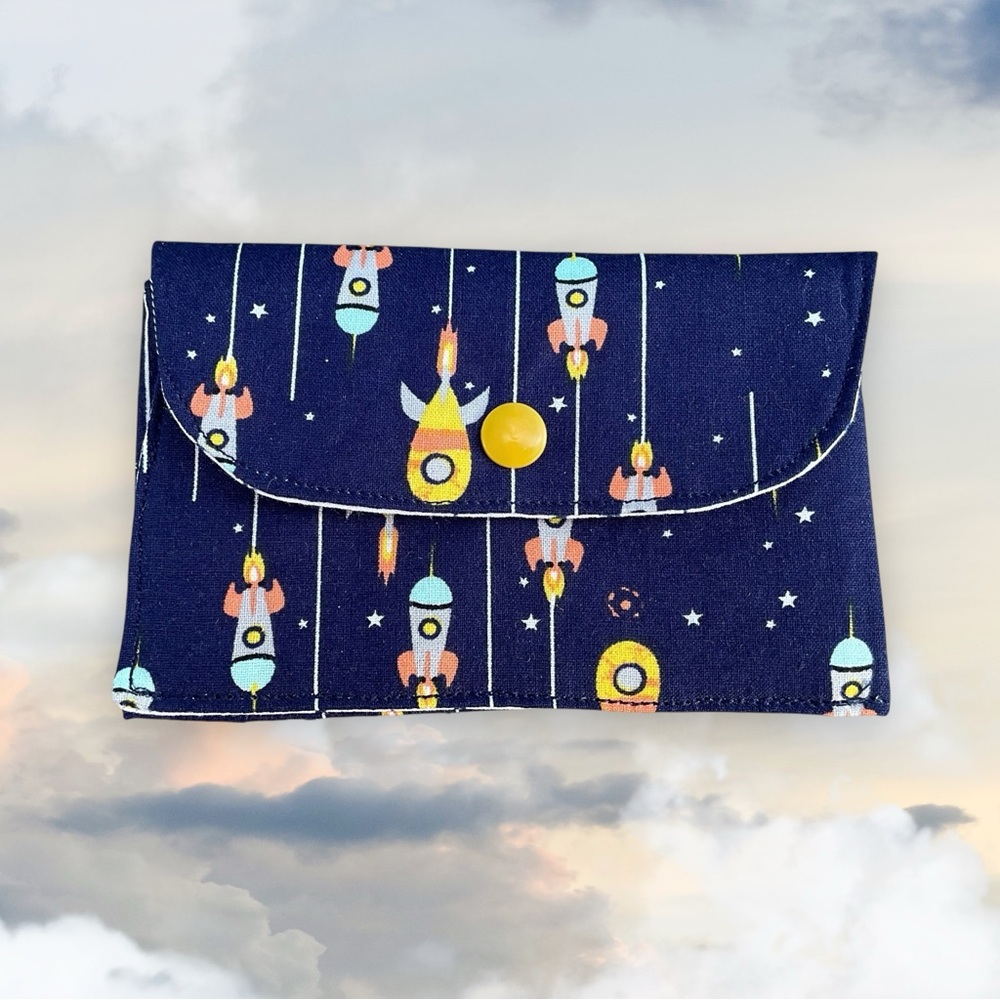 Space Rocket Kids Wallet Gift Card Holder New Handmade by Darling Darce